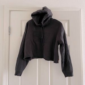 Levi’s black cropped hooded sweatshirt